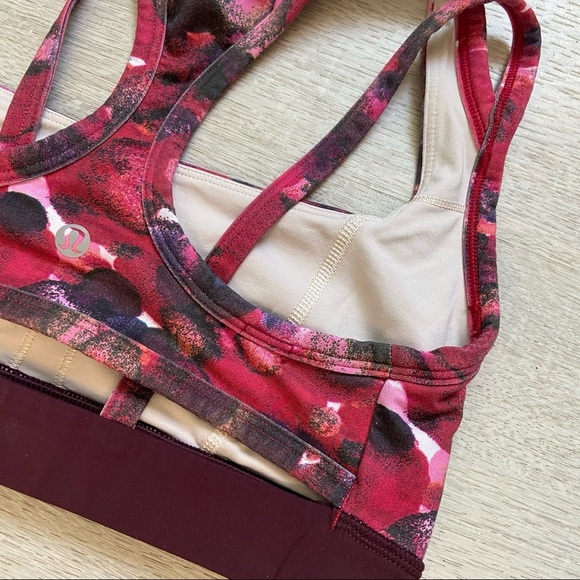 Lululemon Splendour Bra Poppy Petals Berry Rumble - Picture 6 of 11
